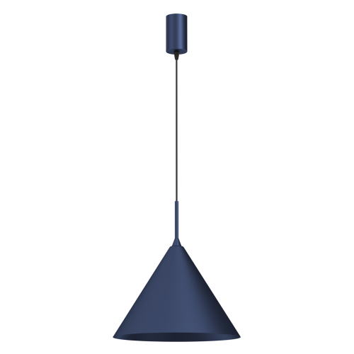 Lampa wisząca CAPITAL MLP0962 w kolorze Navy Blue to stylowe oświetlenie do nowoczesnej kuchni, jadalni i salonu. Stożkowy metalowy klosz o średnicy 32 cm doskonale prezentuje się nad wyspą kuchenną, stołem lub blatem roboczym