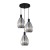Lampa sufitowa ZULO 3xE27 czarny dymiony klosz Italux wisząca PND-27812-3A-BK-SG