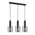 Lampa wisząca SARDO Italux PND-5581-3-BK+SG to nowoczesne oświetlenie z trzema kloszami z dymionego szkła. Czarna konstrukcja i loftowy styl doskonale pasują do salonu, kuchni oraz jadalni. Idealna nad stół lub wyspę kuchenną.