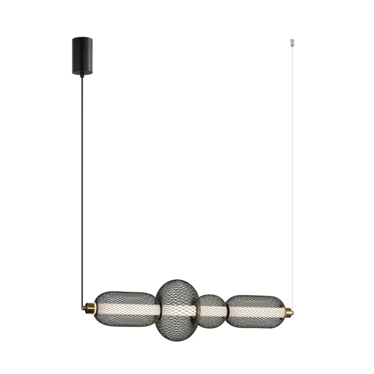 Lampa sufitowa MARCO 16W LED Italux PND-84283-4-BK to nowoczesne oświetlenie w czerni z mosiężnymi detalami. Ciepła barwa 3000K tworzy przytulny klimat. Idealna nad stół, do salonu i kuchni.