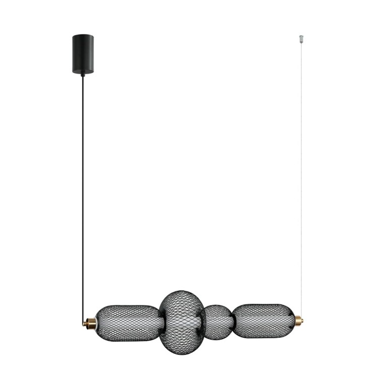 Designerska lampa sufitowa MARCO 16W LED Italux to eleganckie oświetlenie w stylu loft. Czarna konstrukcja, mosiężne detale i ciepłe światło 3000K sprawiają, że idealnie pasuje do jadalni i salonu