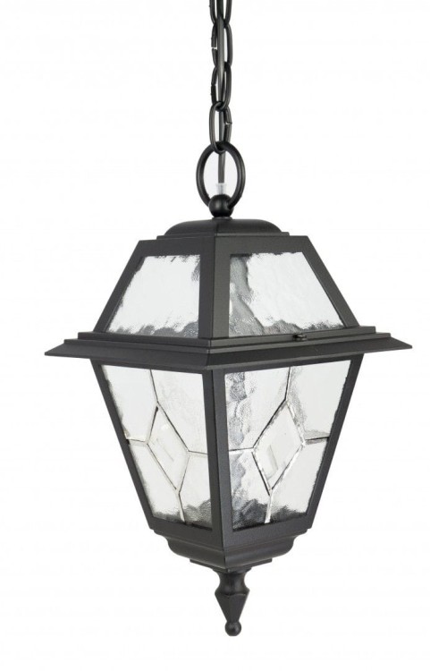Lampa wisząca WITRAŻ aluminowa na jedną żarówkę na duży gwint. Szkło witrażowe, dekoracyjne. Oświetlenie tarasu, balkonu, altanki.