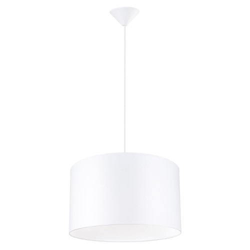 Lampa wisząca NOVA 40 cm Sollux SL.1404 to eleganckie oświetlenie do nowoczesnych wnętrz. Biały abażur wykonany z tkaniny i PVC subtelnie rozprasza światło, tworząc przytulną atmosferę w salonie, jadalni, kuchni lub sypialni.