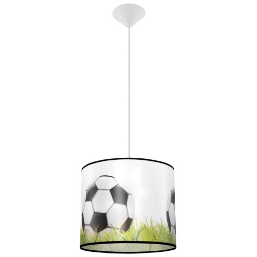 Lampa wisząca FOOTBALL 30 cm Sollux SL.1428 to idealny wybór do pokoju młodego fana piłki nożnej. Abażur z motywem futbolowym tworzy sportowy klimat, a gwint E27 umożliwia zastosowanie energooszczędnej żarówki LED.