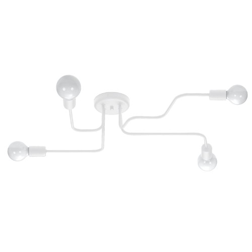 Lampa sufitowa VECTOR 4xE27 biała Sollux to nowoczesne oświetlenie do salonu, sypialni i jadalni. Minimalistyczna konstrukcja wykonana ze stali oraz cztery punkty świetlne tworzą elegancki dodatek do jasnych i nowoczesnych wnętrz.
