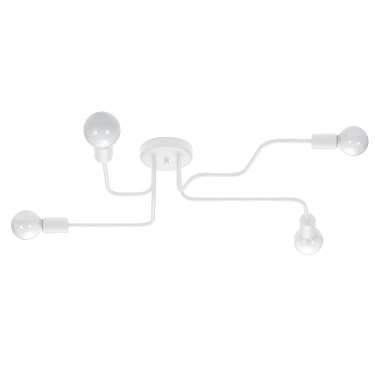 Lampa sufitowa VECTOR 4xE27 biała Sollux to nowoczesne oświetlenie do salonu, sypialni i jadalni. Minimalistyczna konstrukcja wykonana ze stali oraz cztery punkty świetlne tworzą elegancki dodatek do jasnych i nowoczesnych wnętrz.