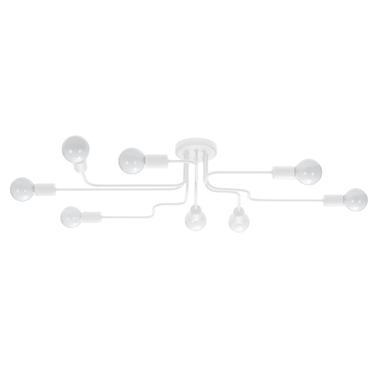 Lampa sufitowa VECTOR 8xE27 biała Sollux to nowoczesne oświetlenie o wyjątkowej formie. Osiem punktów świetlnych oraz minimalistyczna konstrukcja sprawiają, że model doskonale prezentuje się w salonie, jadalni i przestronnych wnętrzach.