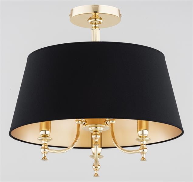 Lampa sufitowa ROSETTA złota 3xE14 abażur czarny/złoty Alfa 62477 – luksusowy akcent w Twoim wnętrzu