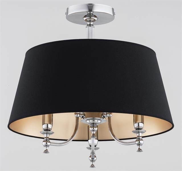 Lampa sufitowa ROSETTA srebrna 3xE14 abażur czarny/złoty Alfa 62478 – wyrafinowany kontrast i elegancja