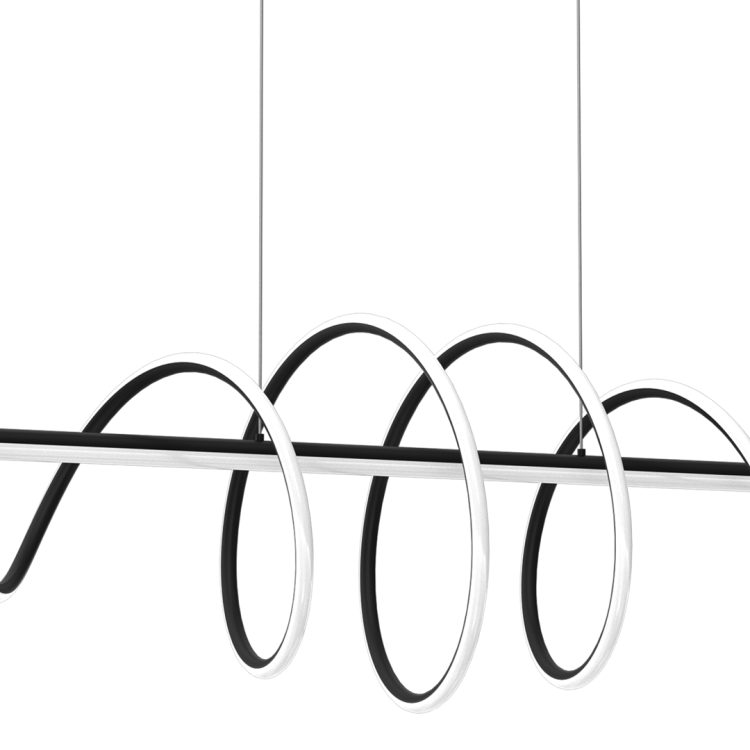 TWIST ML8608 to designerska lampa wisząca LED o szerokości 111 cm. Dynamiczna forma, czarne wykończenie i neutralne światło 4000K tworzą wyjątkowy klimat we wnętrzach nowoczesnych, loftowych i minimalistycznych.