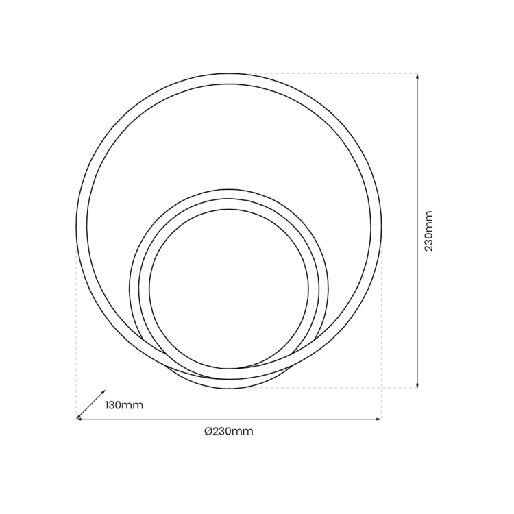 LUCERO Ring ML1049 to designerski kinkiet ścienny wykonany z metalu i tworzywa. Zintegrowane źródło LED 13W emituje 1000 lm światła o neutralnej barwie 4000K, idealnej do salonu, biura, sypialni i przedpokoju.
