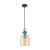 Lampa wisząca BUSCO Italux zachwyca designerskim połączeniem złota, czerni i kolorowych szklanych detali. Bursztynowy klosz tworzy ciepłą atmosferę, dzięki czemu doskonale sprawdzi się nad stołem, wyspą kuchenną lub barkiem.
