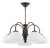 Żyrandol klasyczny DELOS O3385 W5 PAT marki Lemir ma patynowaną armaturę i 5 białych kloszy alabastrowych. Lampa 5xE27, Ø58 cm, wys. 50 cm, IP20 i podział 3+2. Eleganckie oświetlenie salonu, jadalni, gabinetu lub holu.