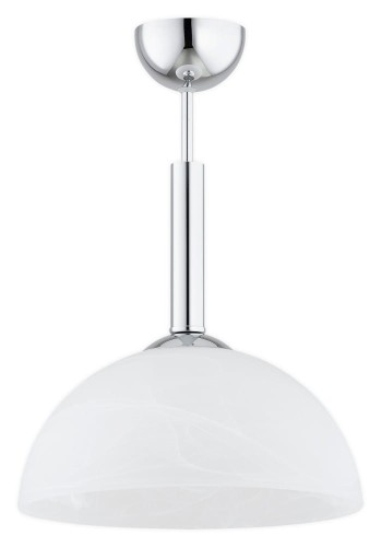 Stylowa lampa KLARA O3531 W1 CHR z chromowaną oprawą i szklanym kloszem alabastrowym. Doskonała do jadalni, salonu lub sypialni. Tworzy przytulny klimat i stanowi elegancki element dekoracyjny wnętrza