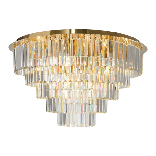 Lampa sufitowa MILANO ML1025 Milagro to imponujące oświetlenie glamour o średnicy 75 cm. Złota konstrukcja, 275 transparentnych kryształów oraz 12 oprawek E14 sprawiają, że doskonale prezentuje się w salonie, jadalni i hotelowym lobby