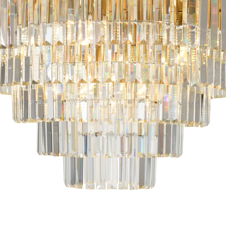 Szukasz dużej lampy glamour? Model MILANO ML1025 o średnicy 75 cm zachwyca wielopoziomową konstrukcją z 275 kryształami i 12 oprawkami E14. Idealnie sprawdzi się w salonie, apartamencie oraz eleganckim hotelu.