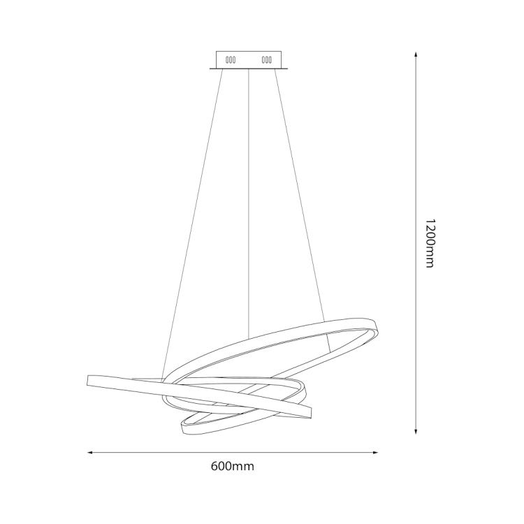 Czarna lampa wisząca EMPOLI ML1573 z modułem LED 55W zapewnia 3300 lm oraz neutralną barwę 4000K. Szerokość 60 cm i regulowana wysokość 60–110 cm ułatwiają montaż nad stołem, wyspą kuchenną lub w salonie.