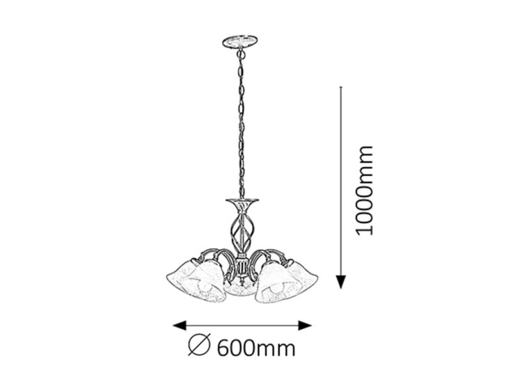 BECKWORTH 5xE14 Rabalux 7135 to ponadczasowy żyrandol w stylu klasycznym. Patynowana armatura i białe klosze tworzą elegancką całość. Regulowana wysokość i 5 źródeł E14 sprawiają, że idealnie pasuje do salonu i jadalni.