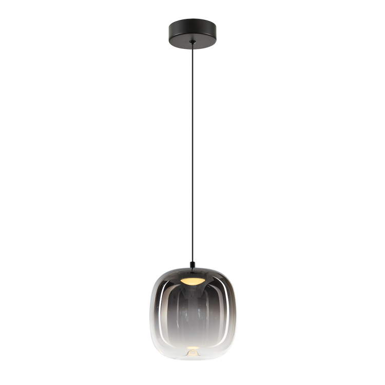 Lampa wisząca VASO Black LED 4W ML1400 z dymionym kloszem to nowoczesne oświetlenie do salonu i jadalni. Ciepłe światło 3000K tworzy przytulny klimat, a czarne wykończenie podkreśla elegancki styl loft i modern.