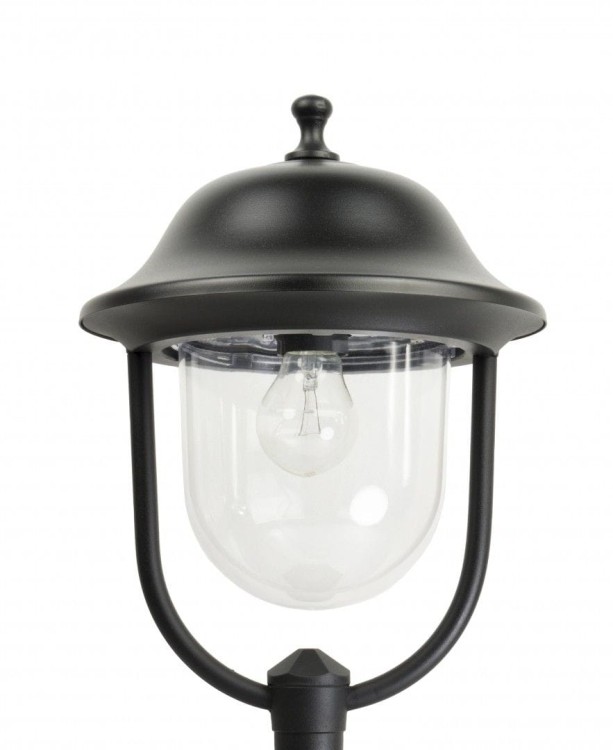 Lampa stojąca PRINCE słupek ogrodowy z dużym kloszem przezroczystym. Na jedną żarówkę na duży gwint. O wysokości 167 cm. Oświetlenie do ogrodu, alejki, podjazdu do garażu.