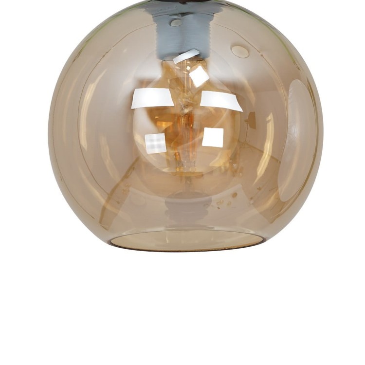 Lampa sufitowa SOFIA 1xE27 czarna klosz Amber MLP6575 Milagro