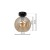 Lampa sufitowa SOFIA 1xE27 czarna klosz Amber MLP6575 Milagro