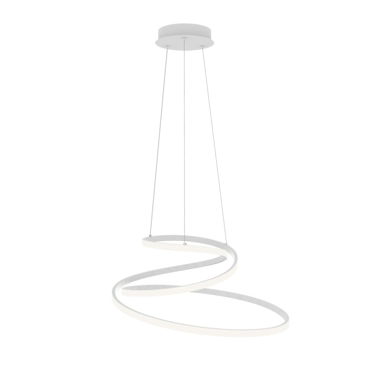 Lampa sufitowa LORILA 60W LED biała Italux PND-2168-M-WH to nowoczesna spiralna lampa LED o średnicy 60 cm. 3300 lm, możliwość wyboru barwy światła 3000K–6500K, elegancki design, idealna do salonu, jadalni i wnętrz w stylu modern