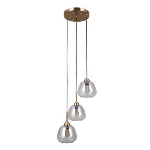Wyprzedaż lampy FELIS Italux! Złota lampa wisząca z trzema bursztynowymi kloszami i oprawkami E27 kosztuje teraz 256 zł zamiast 583 zł. Idealna nad stół, wyspę lub barek. Oferta do wyczerpania zapasów.