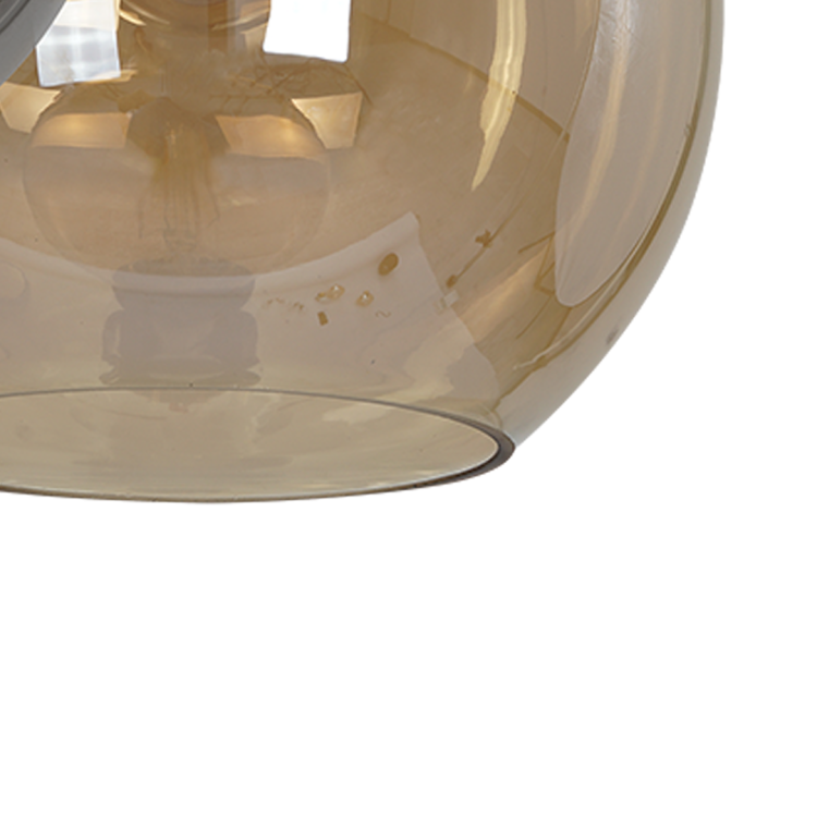 Lampa sufitowa SOFIA 3xE27 czarne kule amber smoked clear MLP6589 Milagro