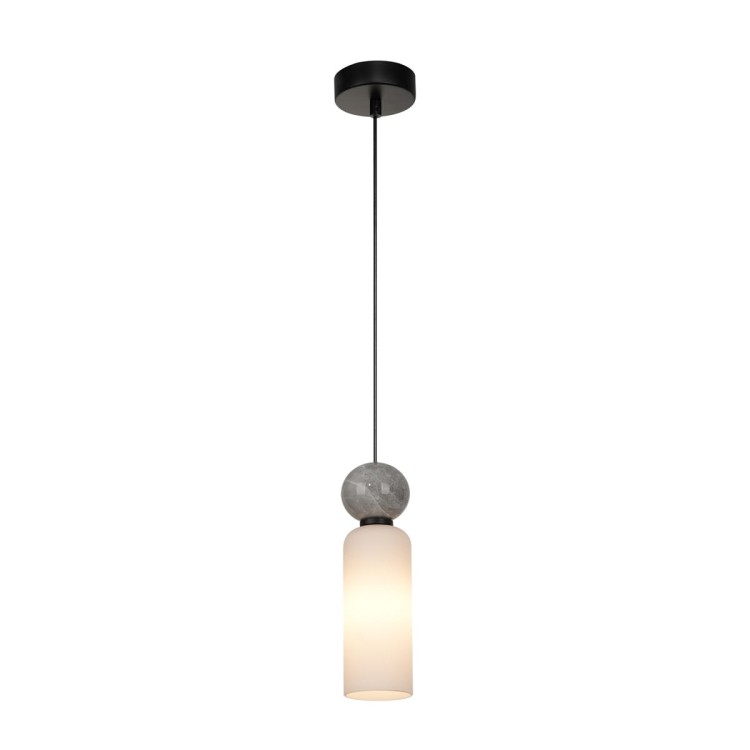Lampa sufitowa SANTOS 1xG9 czarna biały klosz Italux PND-95331-1-BK