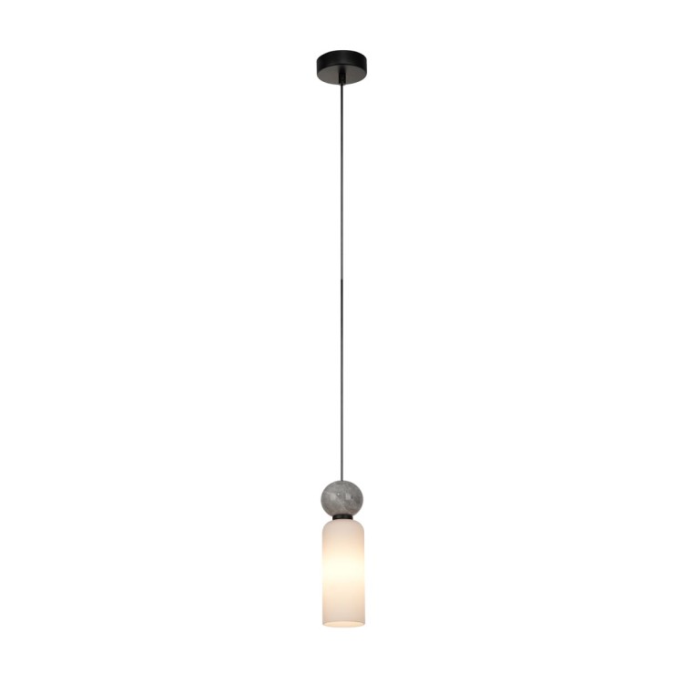Lampa sufitowa SANTOS 1xG9 czarna biały klosz Italux PND-95331-1-BK