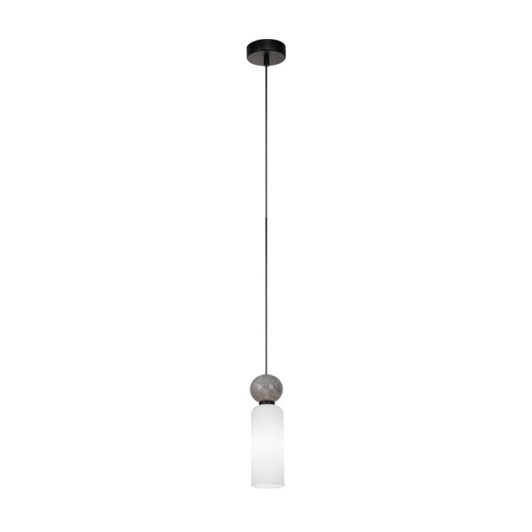 Lampa sufitowa SANTOS 1xG9 czarna biały klosz Italux PND-95331-1-BK