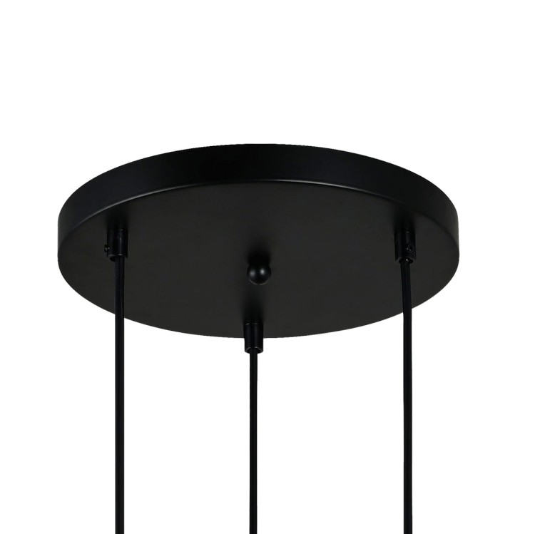 Lampa sufitowa ZULO 3xE27 czarny dymiony klosz Italux wisząca PND-27812-3A-BK-SG