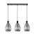 Lampa sufitowa ZULO 3xE27 czarny dymiony klosz Italux wisząca PND-27812-3-BK-SG