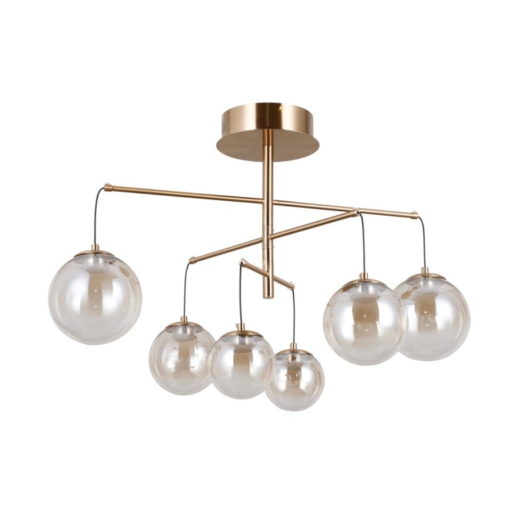Lampa sufitowa VELADA 6x5W LED złota Kule Amber 3000K Italux PND-34381-6-HBR