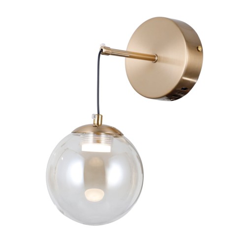 Kinkiet VELADA 1x5W LED złoty kula Amber Italux WL-34381-1-HBR