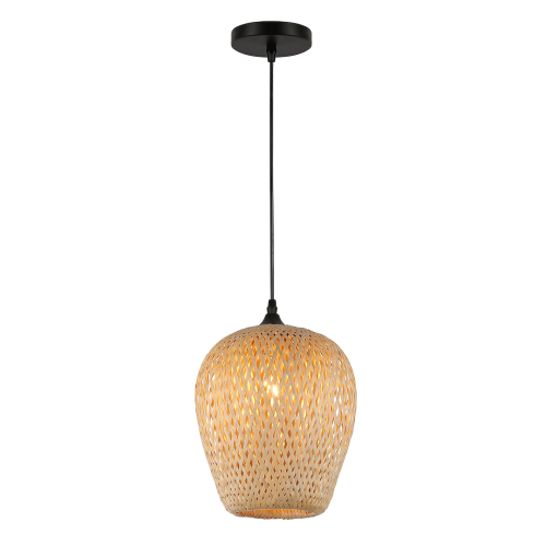 Lampa wisząca ALMA ML1807 z plecionego bambusa do wnętrz boho i skandynawskich. Klosz 23 × 23 cm, regulowana wysokość 30–100 cm, 1×E27 i IP20. Naturalny akcent nad stół w jadalni, do kuchni lub sypialni. Żarówka do kupienia osobno.