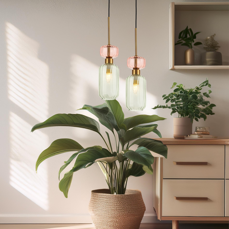Lampa sufitowa MOLLY ML1824 – złoto, zieleń, róż | Nowoczesny design + regulowana wysokość