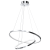 Lampa wisząca HOOP ML1550 w kolorze chrom zachwyca nowoczesnym designem dwóch przecinających się pierścieni LED. Neutralna barwa światła 4000K i moc 51W sprawiają, że doskonale oświetla salon, jadalnię, kuchnię oraz nowoczesne apartamenty.