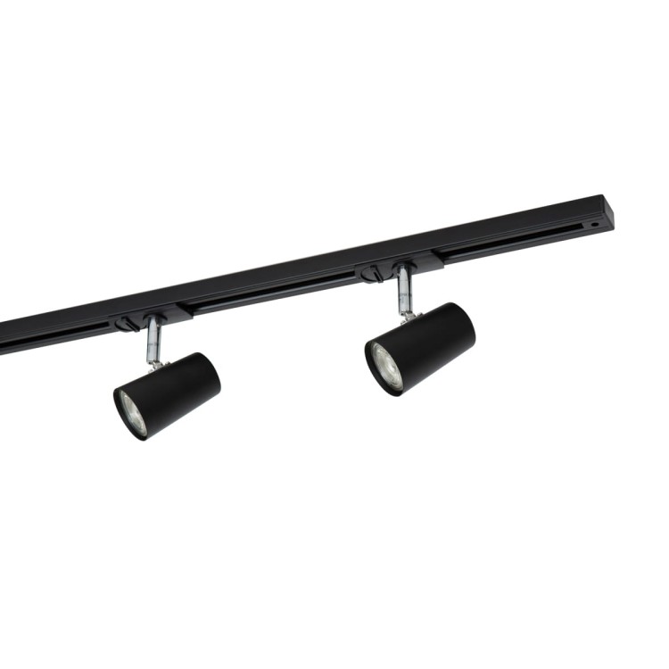 Reflektor szynowy ASTLEY 5xGU10 Italux 914121 BL w kolorze czarnym. Wykonany z aluminium, długość 150 cm, wysokość 12,5 cm. Oprawy GU10 (max 35W), LED-ready. Stylowe oświetlenie sufitowe do kuchni, salonu i biura. IP20, zasilanie 230V