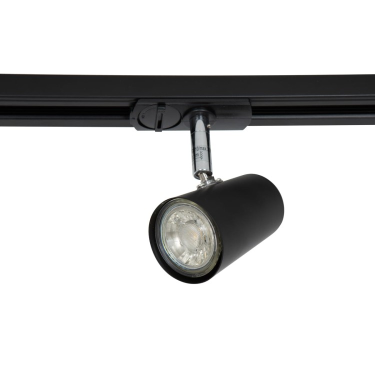 Reflektor szynowy ASTLEY 5xGU10 Italux 914121 BL w kolorze czarnym. Wykonany z aluminium, długość 150 cm, wysokość 12,5 cm. Oprawy GU10 (max 35W), LED-ready. Stylowe oświetlenie sufitowe do kuchni, salonu i biura. IP20, zasilanie 230V