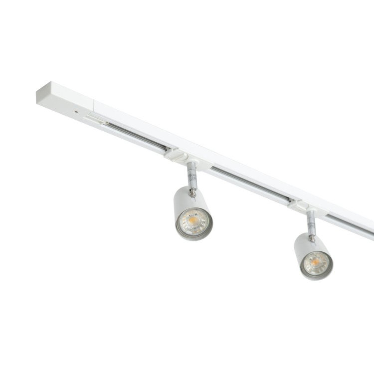 Reflektor szynowy ASTLEY 5xGU10 Italux 914103 WH w kolorze białym. Wykonany z aluminium, długość 150 cm, wysokość 12,5 cm. Oprawy GU10 (max 35W), LED-ready. Stylowe oświetlenie sufitowe do kuchni, salonu i biura. IP20, zasilanie 230V