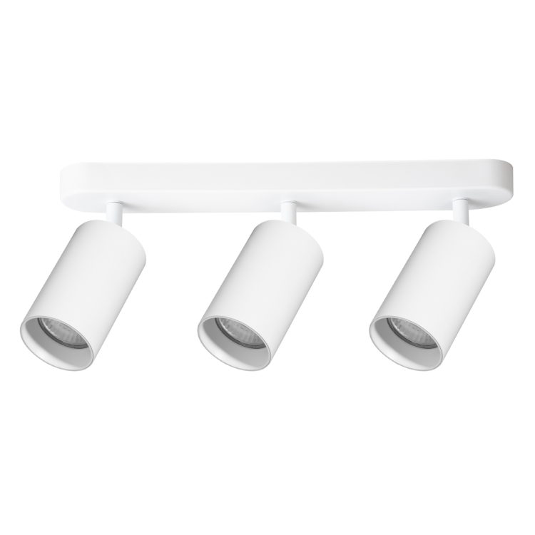 Lampa sufitowa PIPE 3xGU10 biała Milagro ML1163 zapewnia funkcjonalne oświetlenie kierunkowe. Trzy regulowane tuby pozwalają oświetlić stół, blat, sofę, obrazy lub garderobę. Wymienne żarówki GU10 należy dokupić osobno.