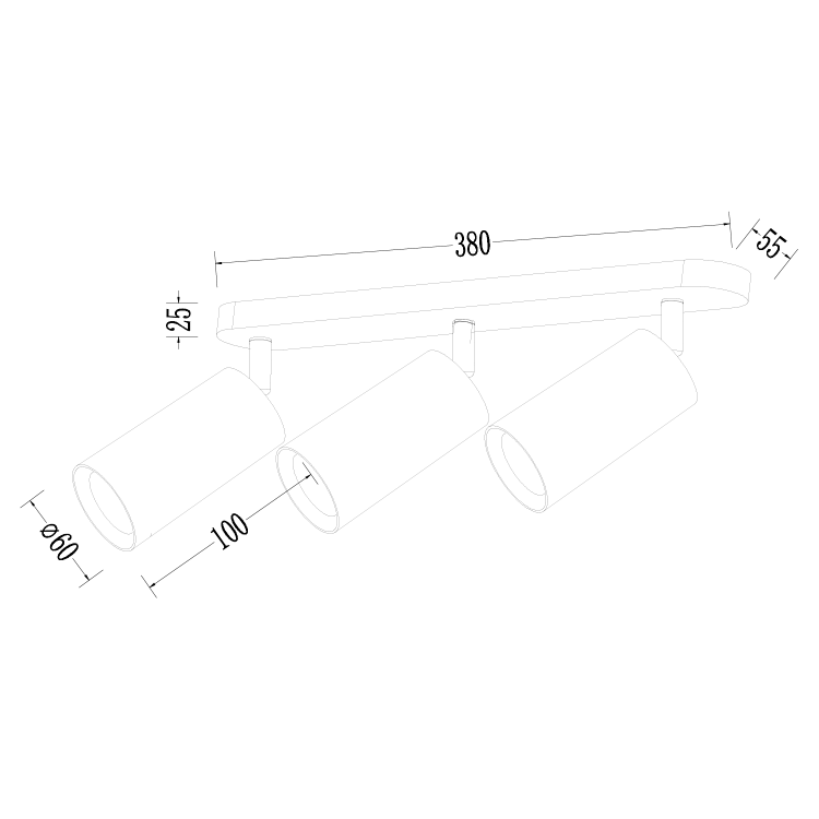 Biały plafon reflektorowy PIPE ML1163 marki Milagro łączy minimalistyczny design z możliwością regulowania światła. Trzy cylindryczne oprawy GU10 sprawdzą się w salonie, kuchni, jadalni, przedpokoju, garderobie lub biurze.