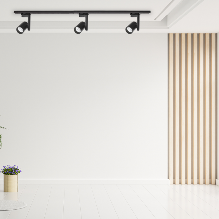 Reflektor TIMOR 10W LED biały to nowoczesne oświetlenie 3-fazowe z regulacją barwy światła 2700K–4000K. 950Lm do szynoprzewodów, czarny aluminium.