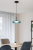 Lampa COLLE Italux 12W LED 1500Lm w kolorze niebiesko-zielonym to nowoczesna lampa wisząca z ciepłym światłem 3000K. Wykonana z metalu i plastiku, idealna do salonu, kuchni lub jadalni