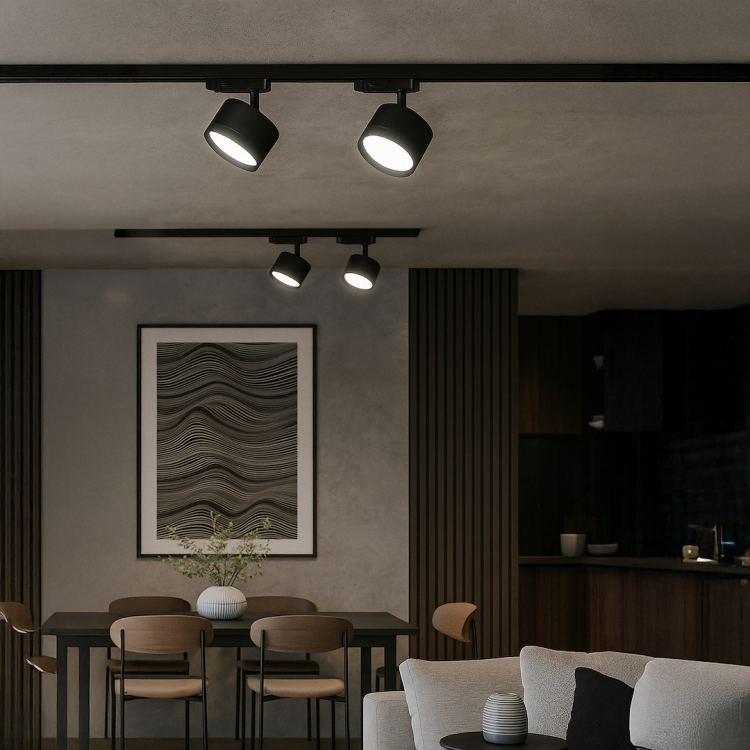 Oprawa Cyklop Track Czarny 3 obwodowy do szynoprzewodu. 1xGX53 Milagro ML2130.