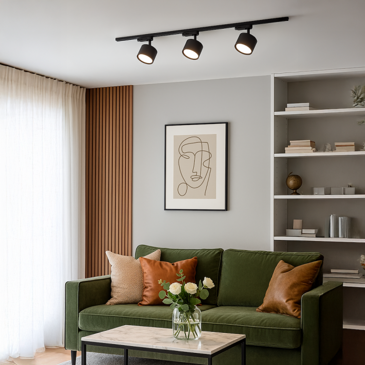 Oprawa Cyklop Track Czarny 3 obwodowy do szynoprzewodu. 1xGX53 Milagro ML2130.