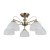 Lampa sufitowa MORETI Italux PND-40623-5-AB ma pięć białych szklanych kloszy i oprawę w kolorze patyny. Klasyczne oświetlenie 5×E27 do salonu, jadalni, sypialni, gabinetu, przedpokoju lub eleganckiego holu.