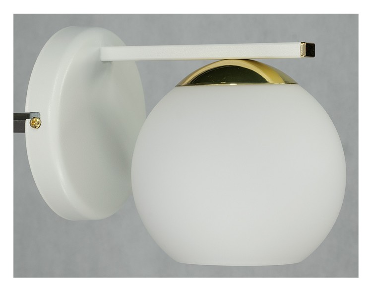 Kinkiet MAREA 1xE27 biały złoty polskiej produkcji Lemir. Lampa ścienna wykonana z wysokiej jakości materiałów.